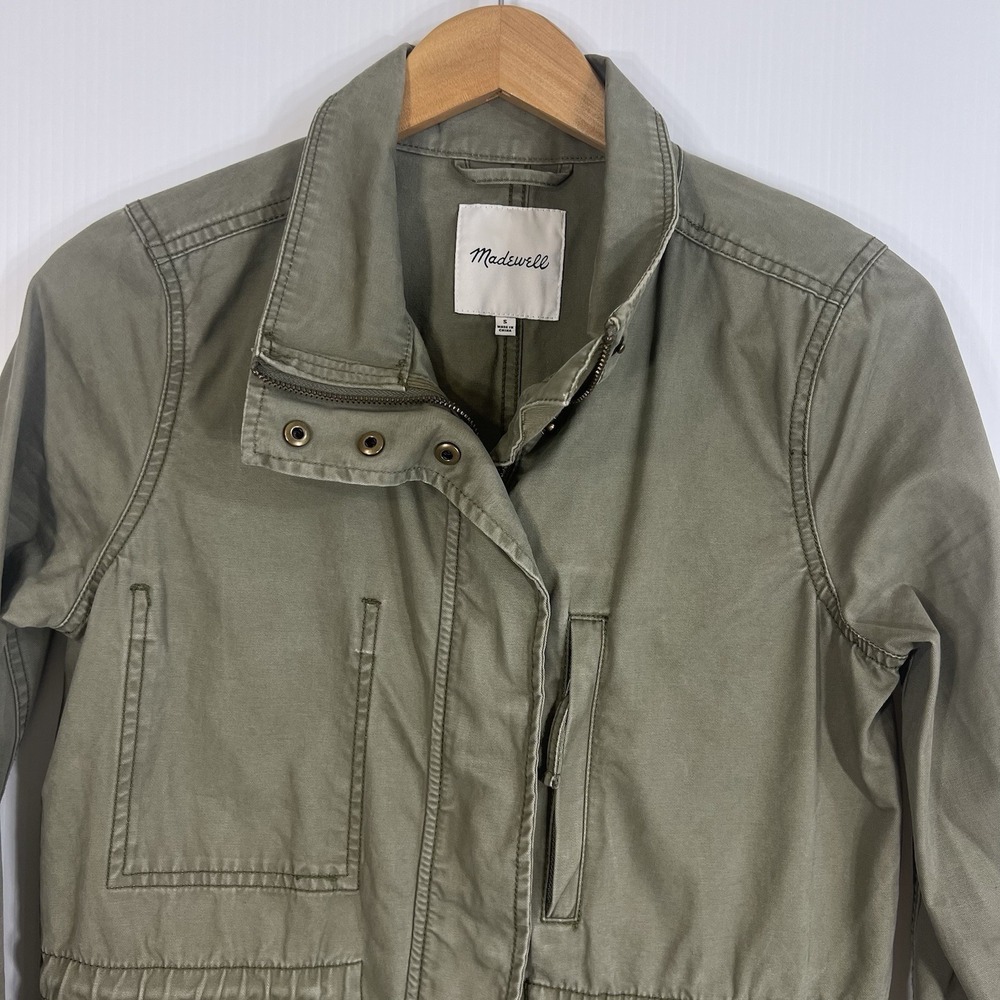 Madewell Passage Utility Jacket Women's Size Small Army Green Full Zip Pockets - Picture 5 of 12